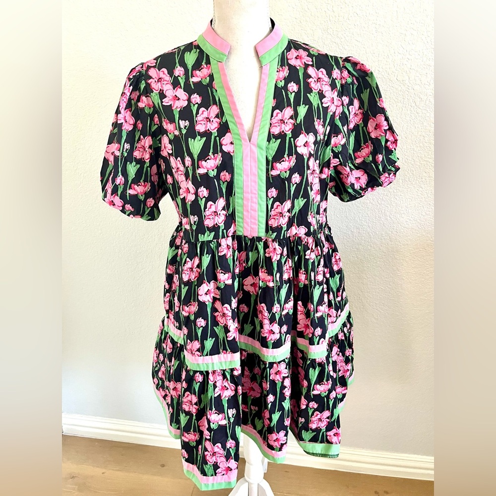 Entro Black and Pink Floral Dress